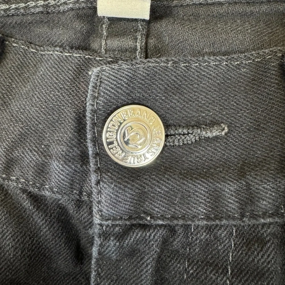 True Religion Mens Black Straight Leg Denim Jeans Size 33 RN112790 CA57414